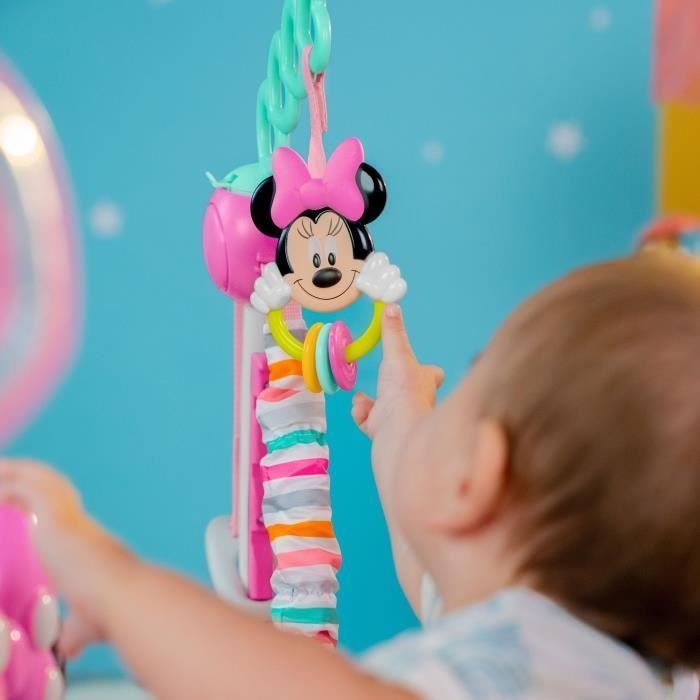 DISNEY BABY - MINNIE - Multi-toy baby activity center, convertible bouncy seat, 360° swivel, baby gift