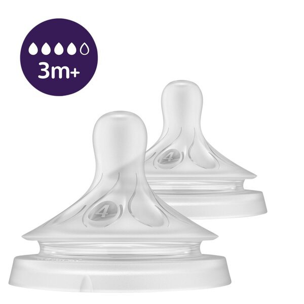 Philips Avent SCY964/02 3m+ Brzina 4 Prirodne refleksne dude za bočicu<br>2 komada