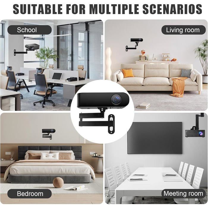 Soporte para proyector independiente ZGEER - Compatible con enchufes de 1/4 de pulgada - Plegable - Rotación de 360° - Inclinación de 90°