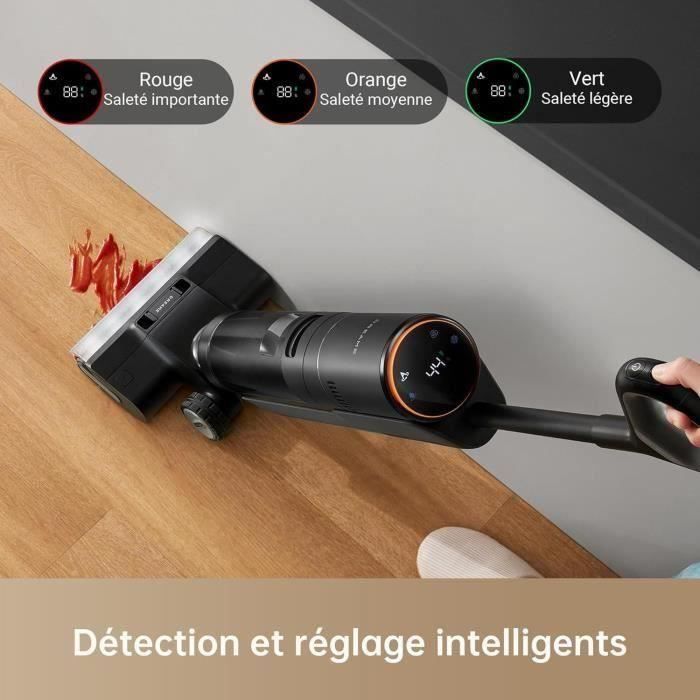 DREAME H13 Pro - Nat- en droogstofzuiger - Wassen op 60°C - 30 minuten heteluchtdrogen - Dubbele rotatie, automatische reiniging - LED-borstel