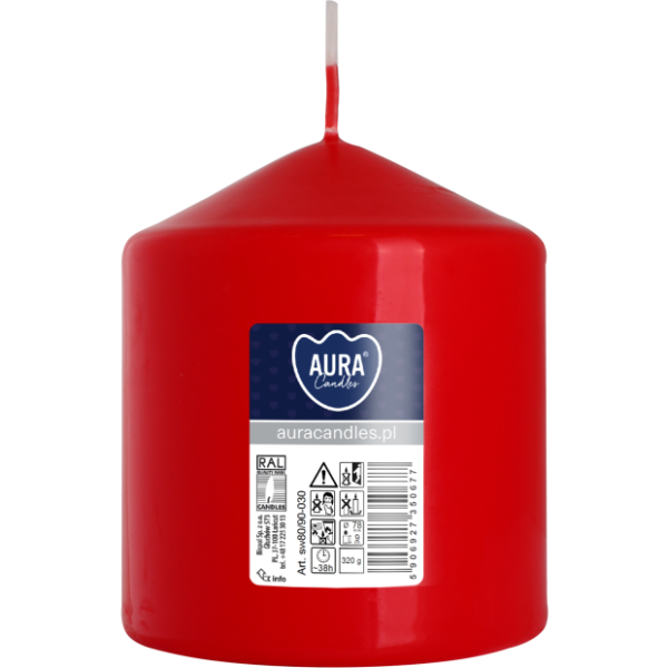 Świeca Walec Bispol Aura 38H 9Cm Sw80/90 Czerwona