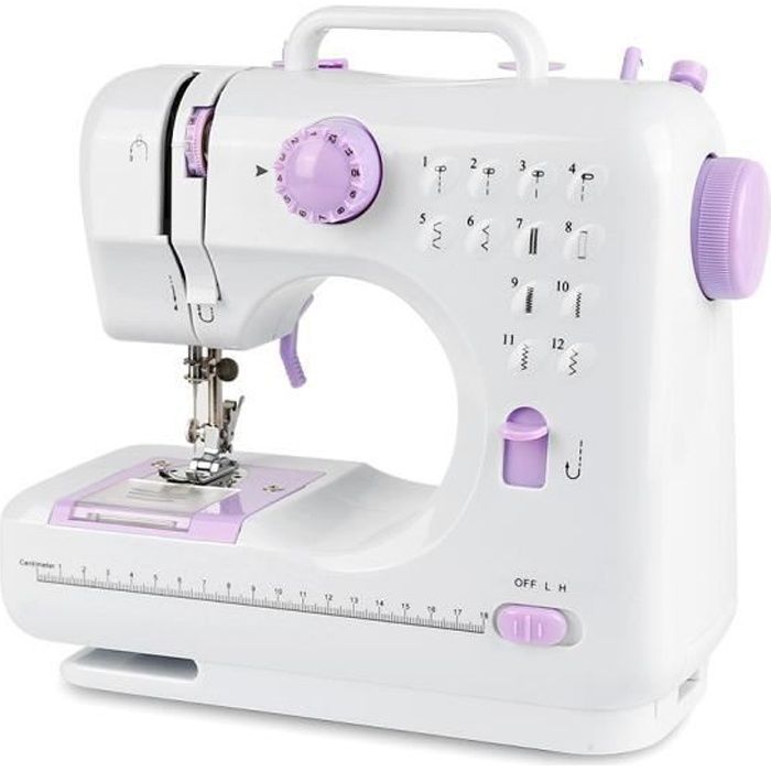 KEKE-505 Machine à Coudre Électrique Couture Double Fil Réglable Automatique 12 Motifs de points intégrés Portable Multifonction