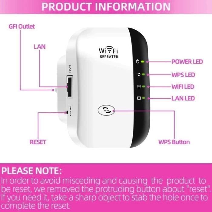 Répéteur WiFi HSYWBC 300Mbps Wireless Mini Repeater