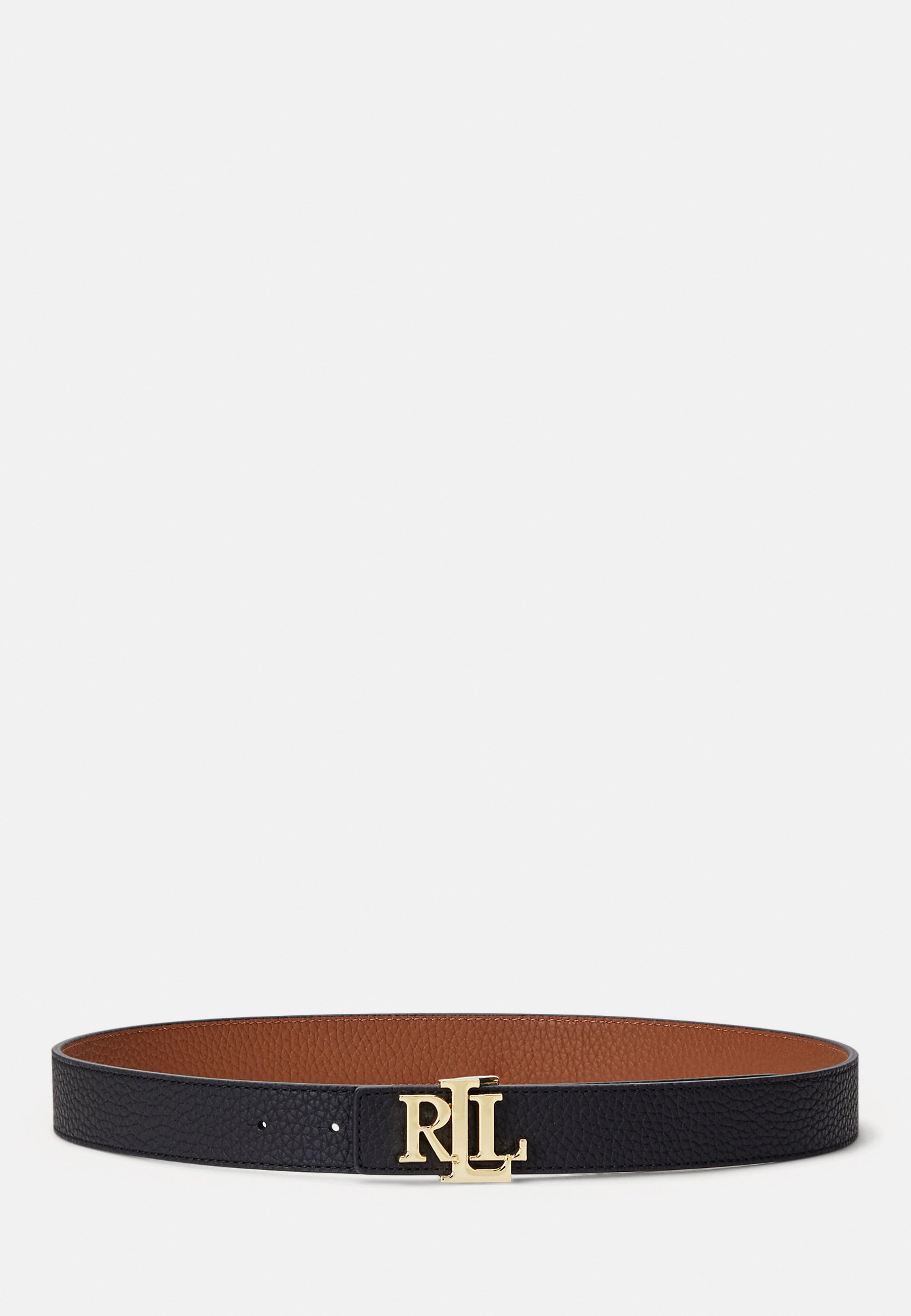 Lauren Ralph Lauren LOGO REVERSIBLE PEBBLED LEATHER BELT - Pásek - black/tan