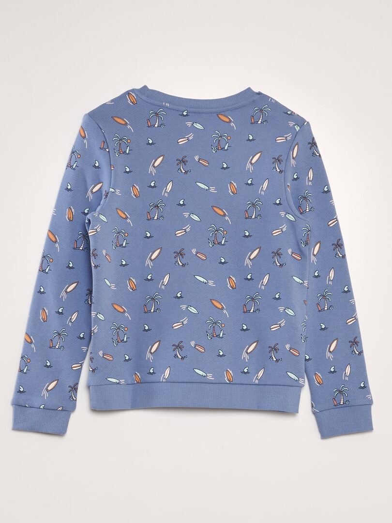Bedrukte French Terry-sweatshirt - BLAUW