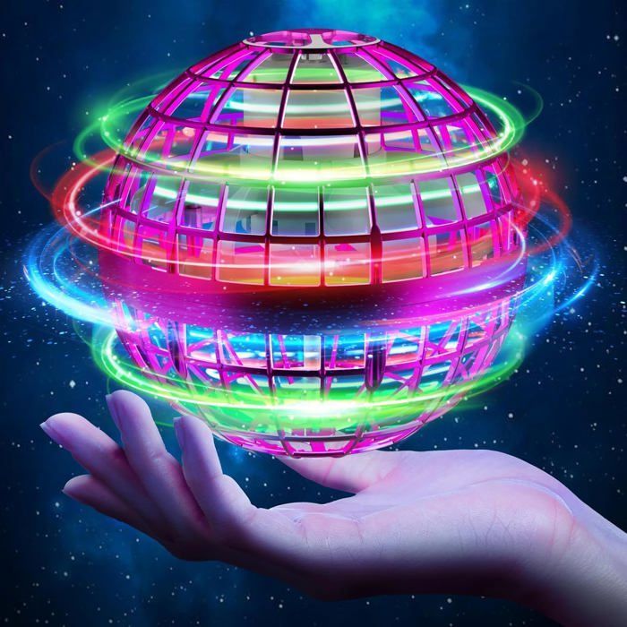 Boule Volante,Jouet Lumineux, Boule Magique，Magique Mini Drone Cadeau Enfant,Flying Boomerang Hand Spinner Jeux Extérieur Intérieur