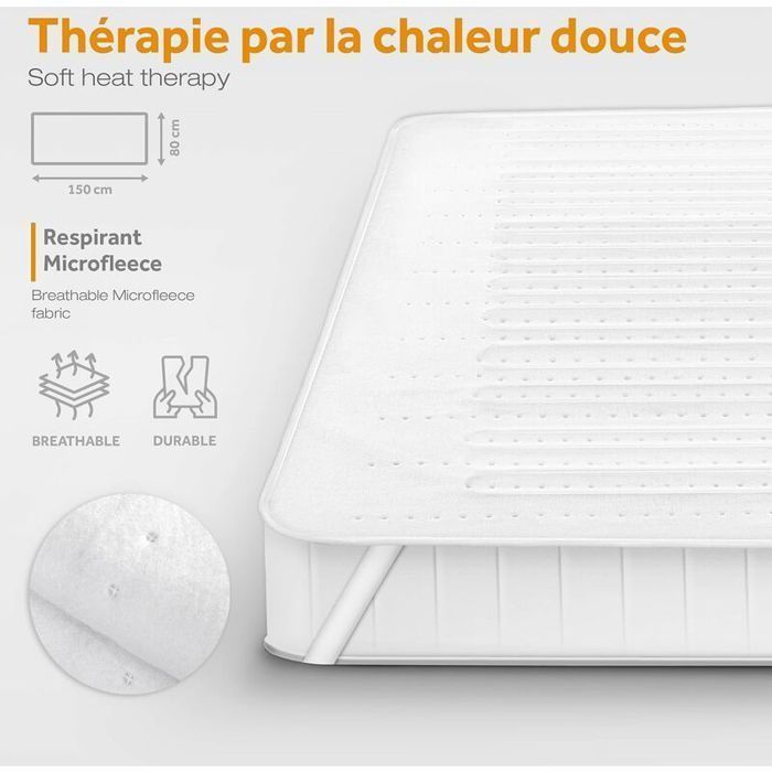 Cubrecolchón eléctrico con calefacción, 150x80cm, apagado automático, funda con 3 temperaturas ajustables YYV
