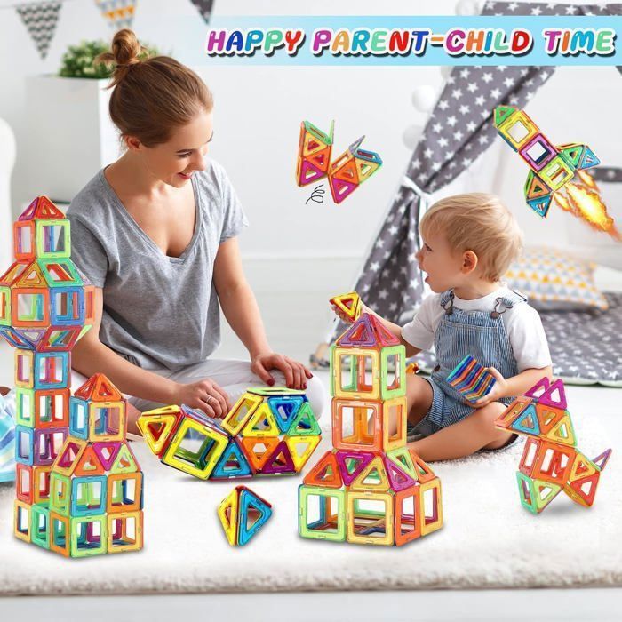 Construction set - GIGICIAL - 40 pieces - Magnetic blocks - Ages 3-6 - Unisex