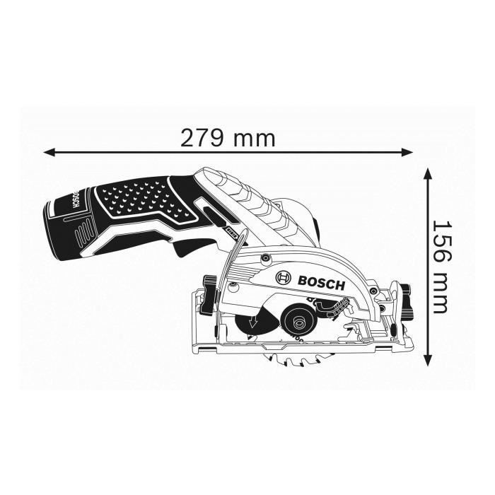 12V Circular Saw GKS 12V-26 (without battery or charger) + L-BOXX case - BOSCH - 06016A1002