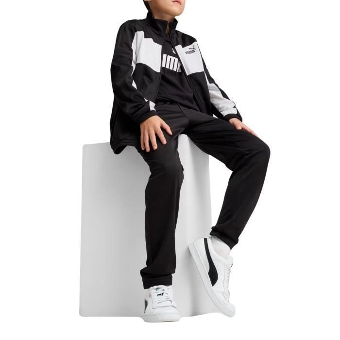 Tuta sportiva Puma da ragazzo con blocchi di colore in poliestere, colore nero, codice 687361-01