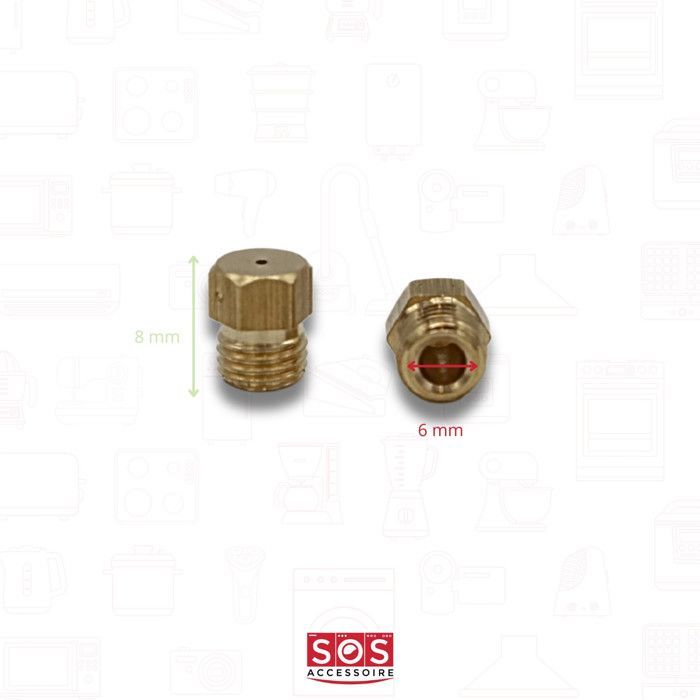 Conjunto de injetor universal de butano, 6 mm de diâmetro, passo fino, para diversas marcas de fogão * 6864185 DIVER