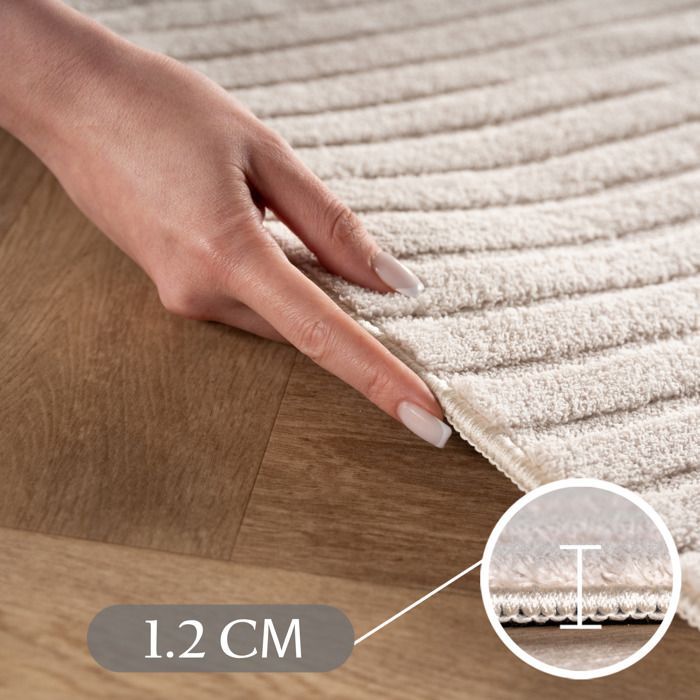 Carpetsale24 Long rug 80x250 cm cream, Scandinavian boho style, washable, 3D effect, perfect for hallway, living room or bedroom