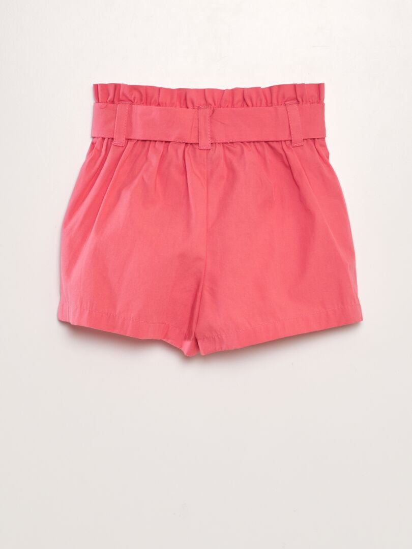 Shorts de popeline com cinto - ROSA