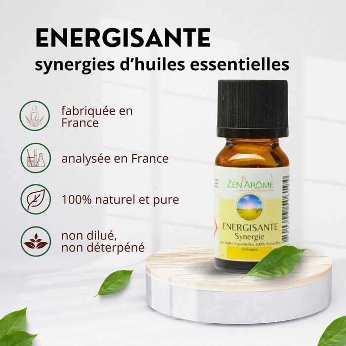 Sinergia di oli essenziali energizzanti 10 ml – Miscela di oli essenziali puri e naturali al 100% – Aromaterapia - Zen'Arôme