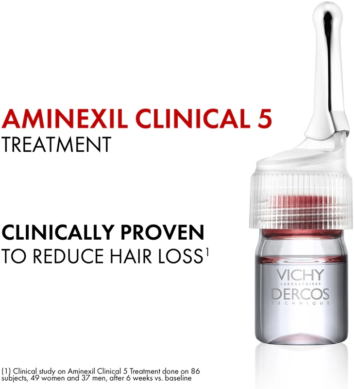 „Vichy Dercos Aminexil Clinical“ 5 taškų priemonė nuo plaukų slinkimo vyrams