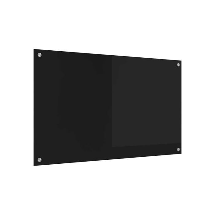 Dosseret de cuisine en verre trempé - vidaXL - Noir - 100x60x0,8 cm - Thermorésistant - Verre trempé