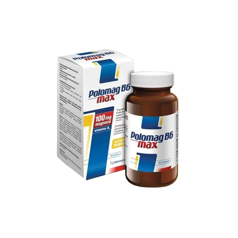 Polomag B6 Max, Suplement diety z magnezem i witaminą B6, Tabletki