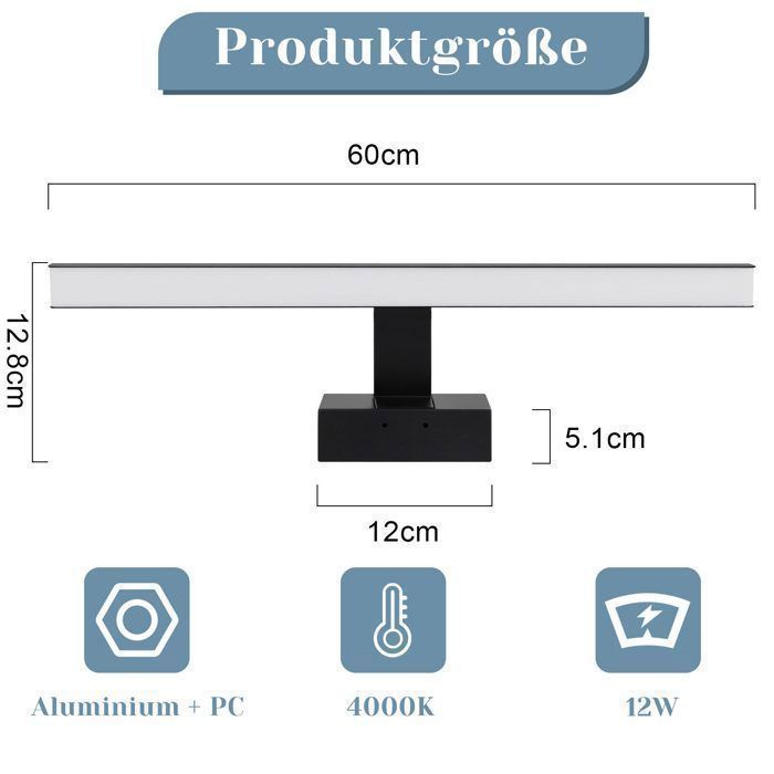 Luminária de parede LED - NETTLIFE - 60 cm - 12 W - IP44 - 4000 K