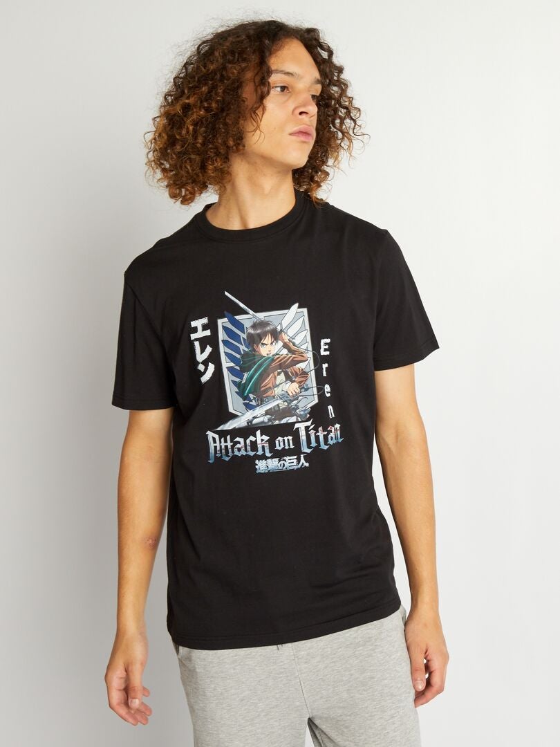 Attack on Titan T-shirt met korte mouwen - ZWART