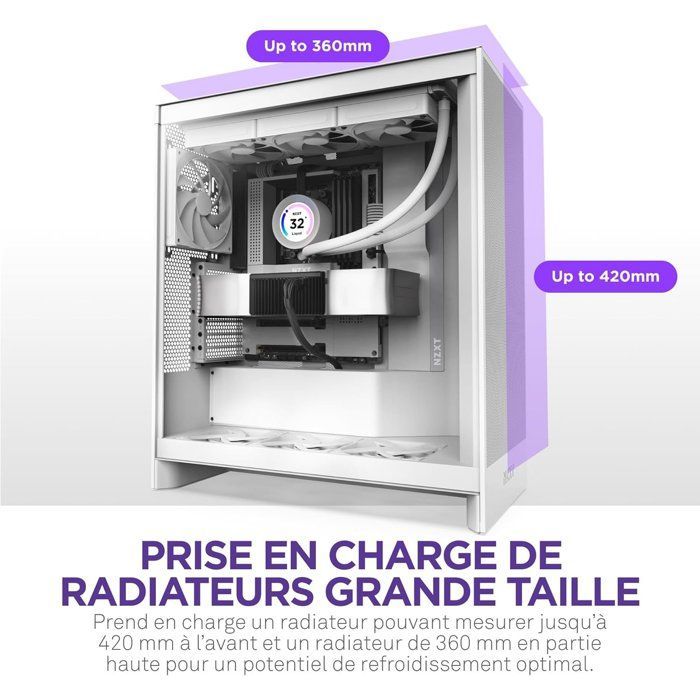 Midi-Tower-Gehäuse – NZXT – CM-H72FW-01 – H7 Flow – Weiß