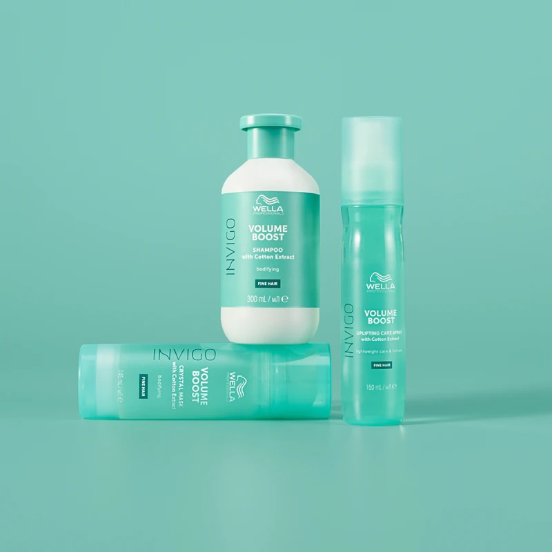 „Wella Professionals Invigo Volume Boost“ apimties suteikiantis purškiklis ploniems plaukams