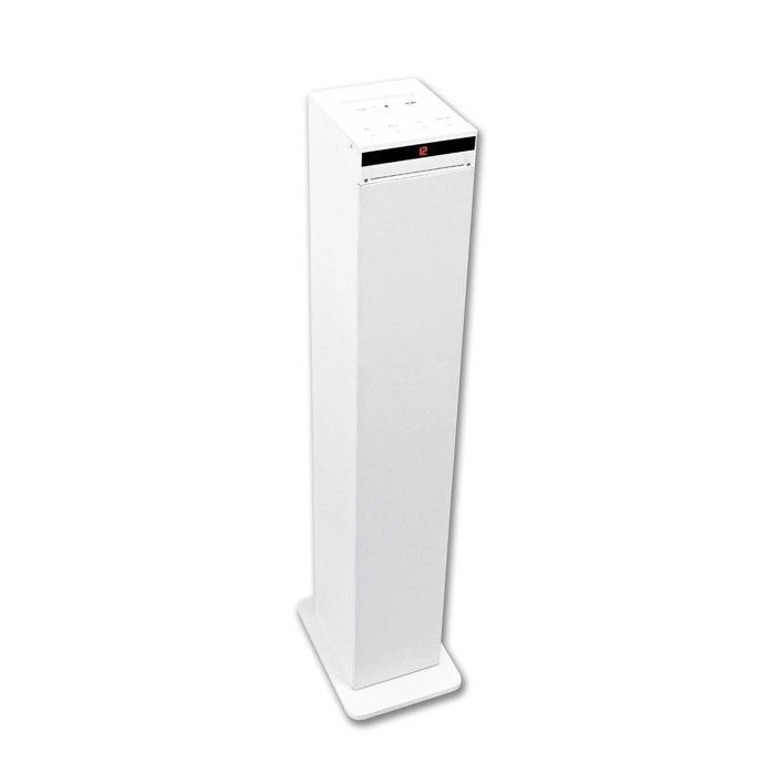 Tour de son Colonne HIFI Blanche avec lecteur CD, Bluetooth, RADIO FM USB, 60W, Téléco, Jeux de lumières Bagues LED EN CADEAUX