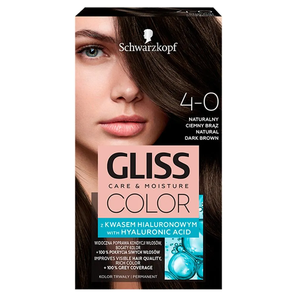 Gliss Color Farba do włosów 4-0 Naturalny Ciemny Brąz