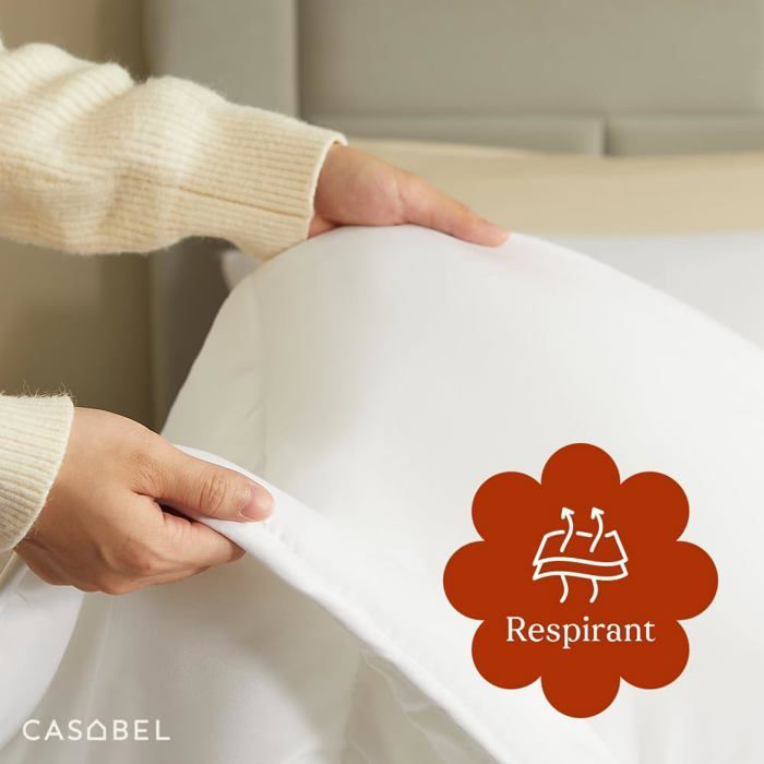 Edredón CASABEL de 240x260 cm, poliéster de 450 g/m², apto para las 4 estaciones - Transpirable, termorregulador, lavable.