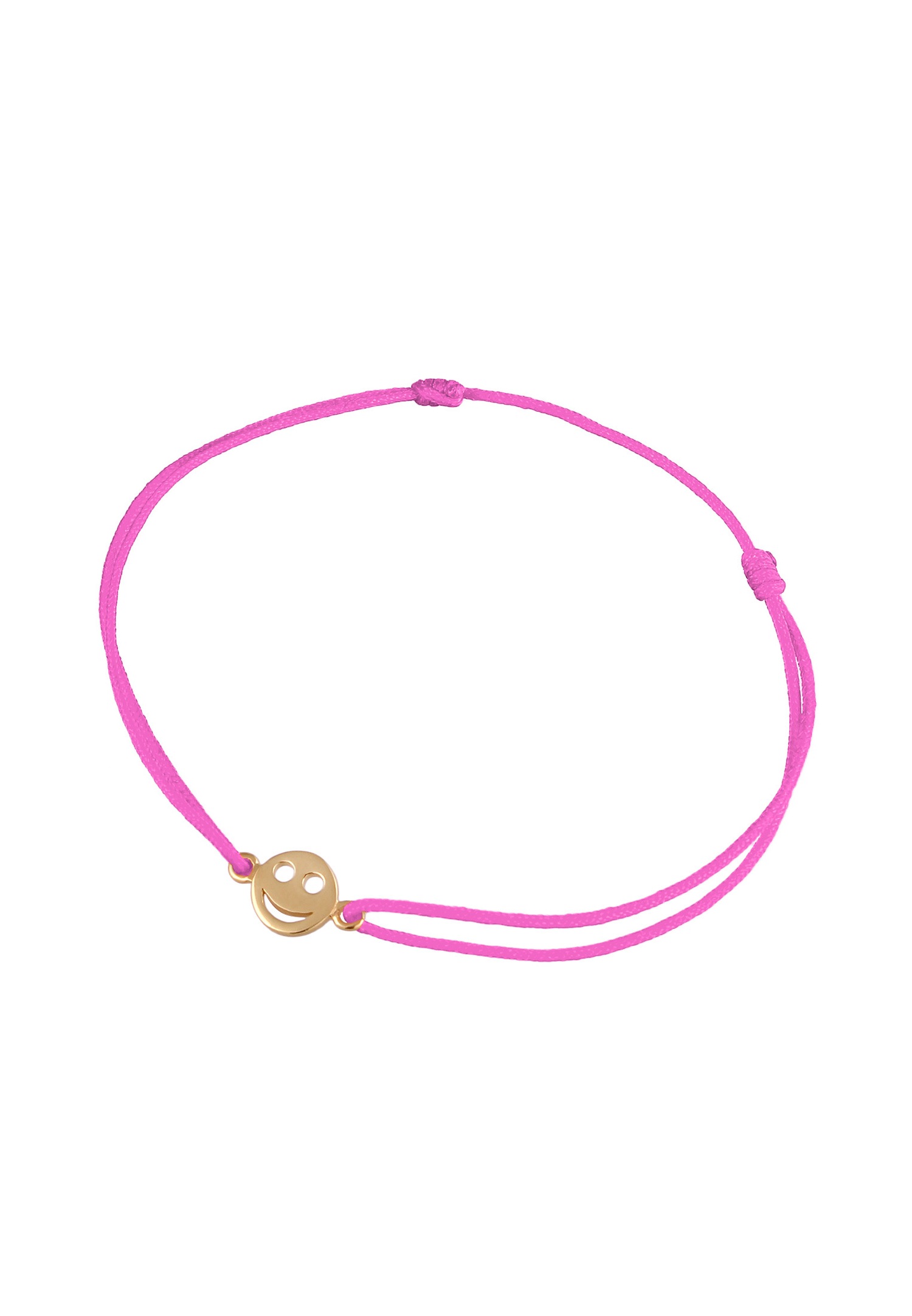 Elli Femmes symbole Smiling Face avec nylon rouge en Argent Sterling 925 Plaqué Or