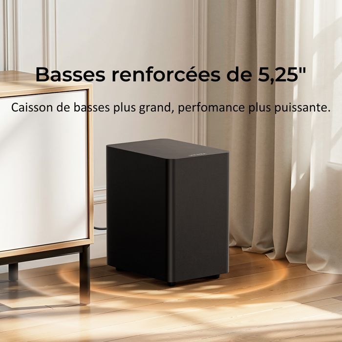 ULTIMEA Barre de Son 7.1 canaux - avec 4 Enceintes Surround et 1 Caisson de Basses - 330 W - Aura S4T