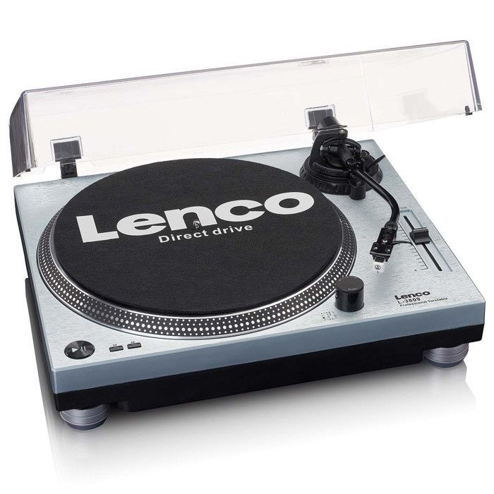 Lenco - L-3809ME - Giradischi a trazione diretta con codifica USB/PC