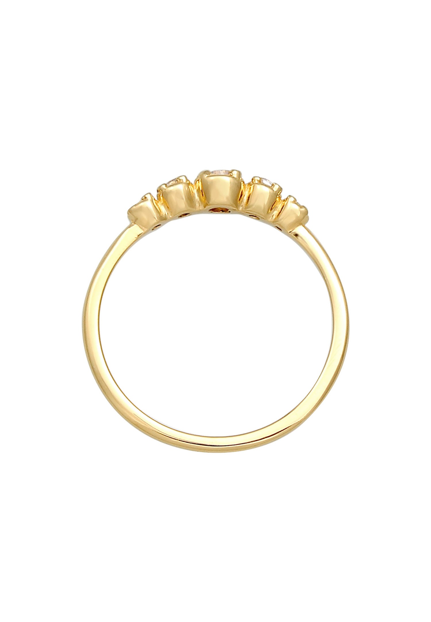 Elli Dames Engagement Éternité Elegant avec pierres de zirconium en argent sterling 925 plaqué or