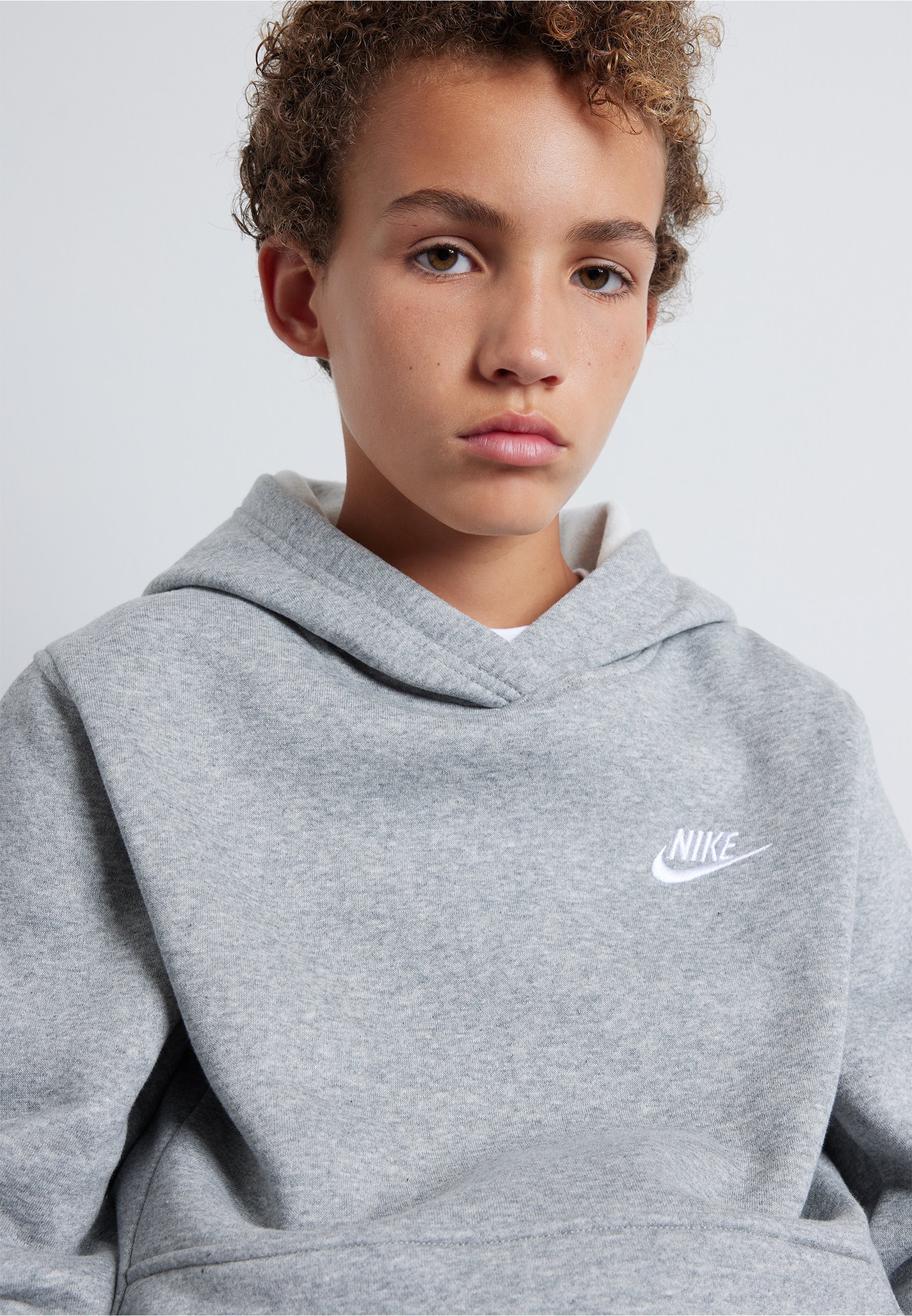 Nike Sportswear CLUB UNISEX - Sweatshirt - Dunkelgrau meliert/Weiß