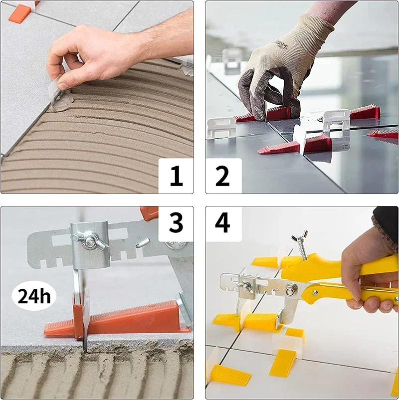 Tile Leveling System Clips 200-1000Pcs Tiles Leveler Spacers 1/1.5/2/2.5/3MM for Ceramic Tile Laying Leveling Construction Tools