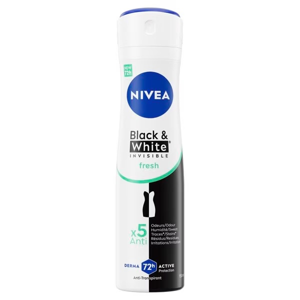 NIVEA Black & White Invisible Fresh antiperspirant sprej 150ml