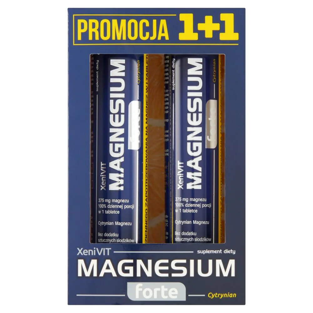 XeniVIT Magnesium Forte Cytrynian Promocja 1+1 20 + 20 Tabletek Musujących