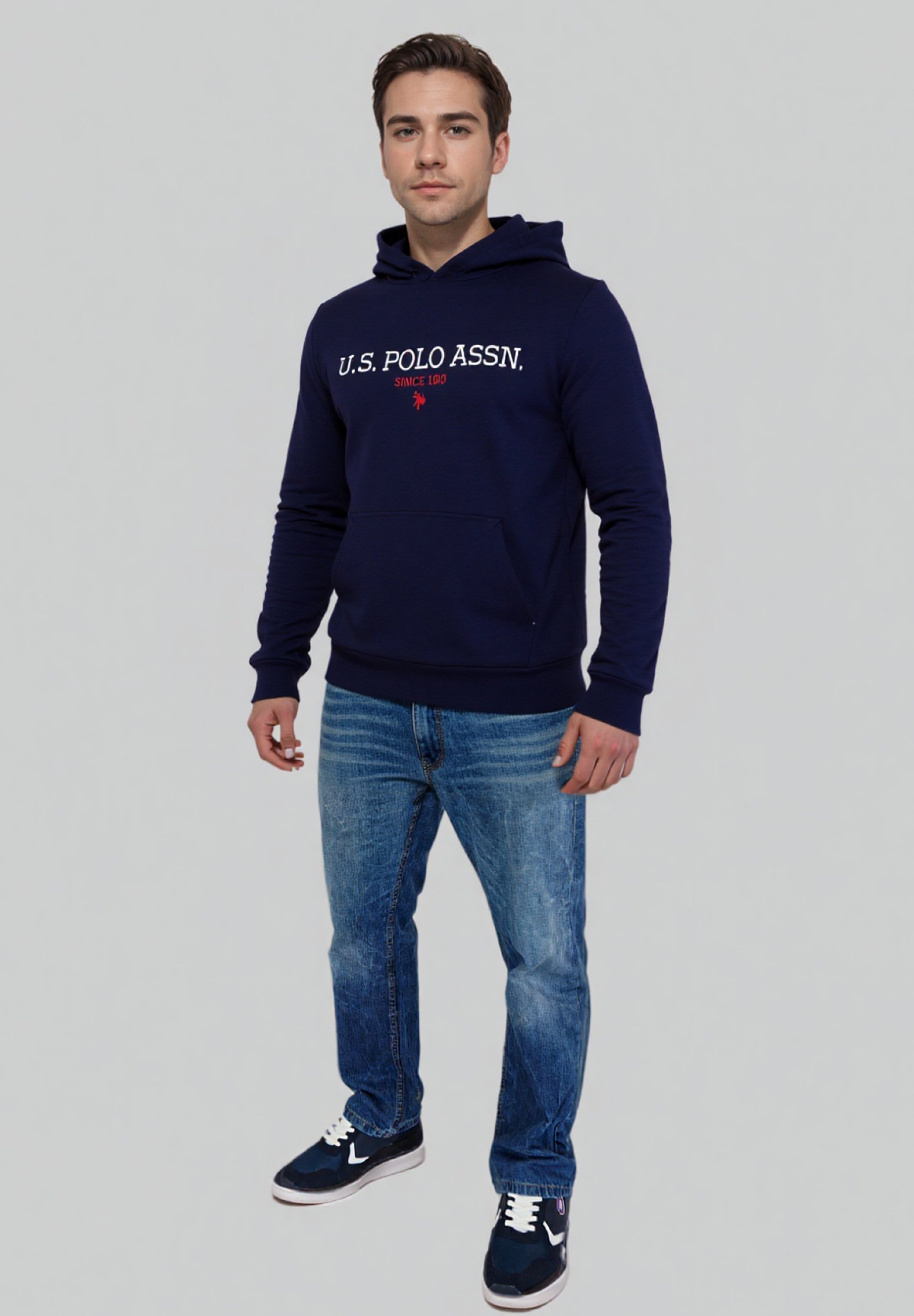 Felpa con cappuccio US Polo Assn. - blu scuro