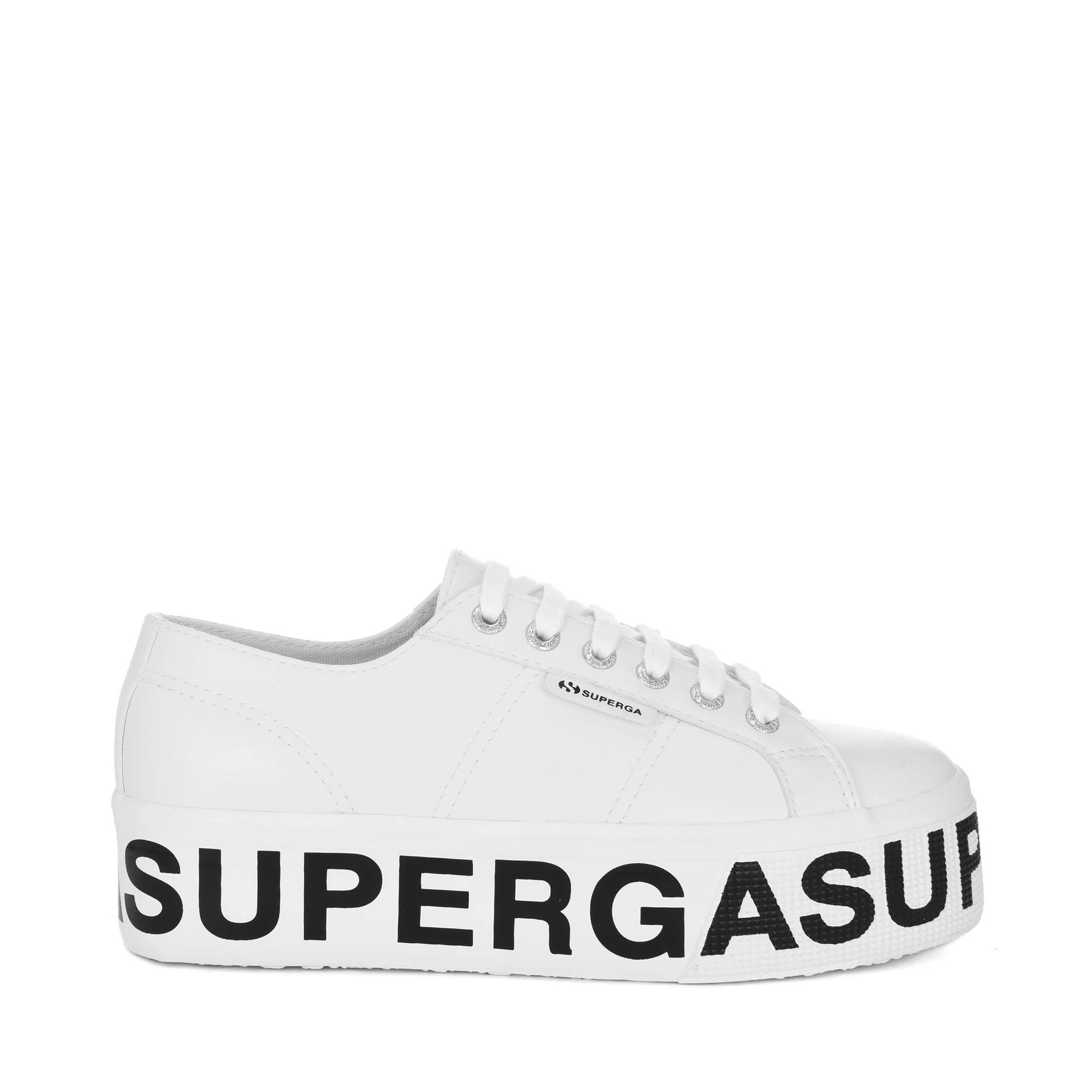 2790 VEGAN MATERIAL PLATFORM LETTERING-OPTICAL WHITE-BLACK