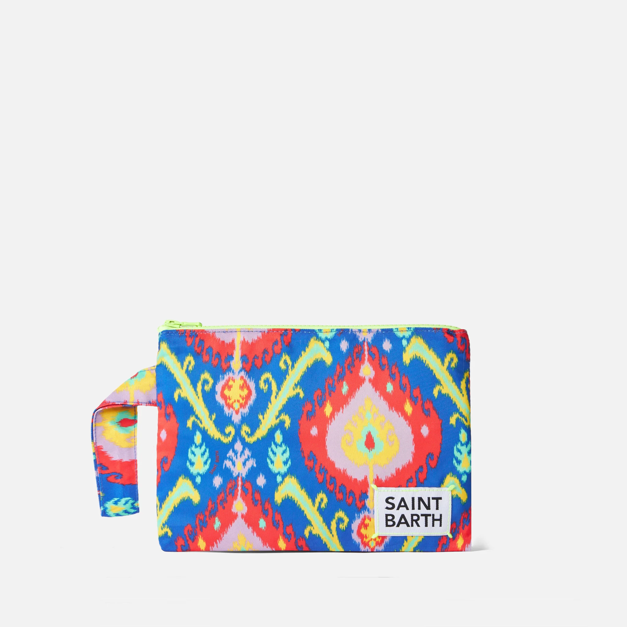 Pareasy-zakje van nylon met ikat-print.