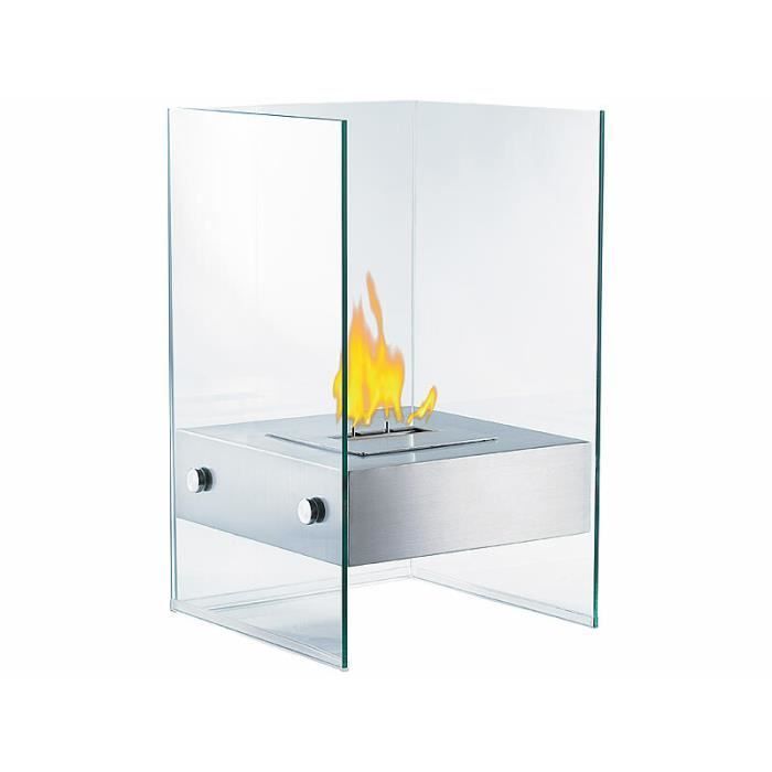Chimenea decorativa - CARLO MILANO - Bioetanol - Cubo de vidrio