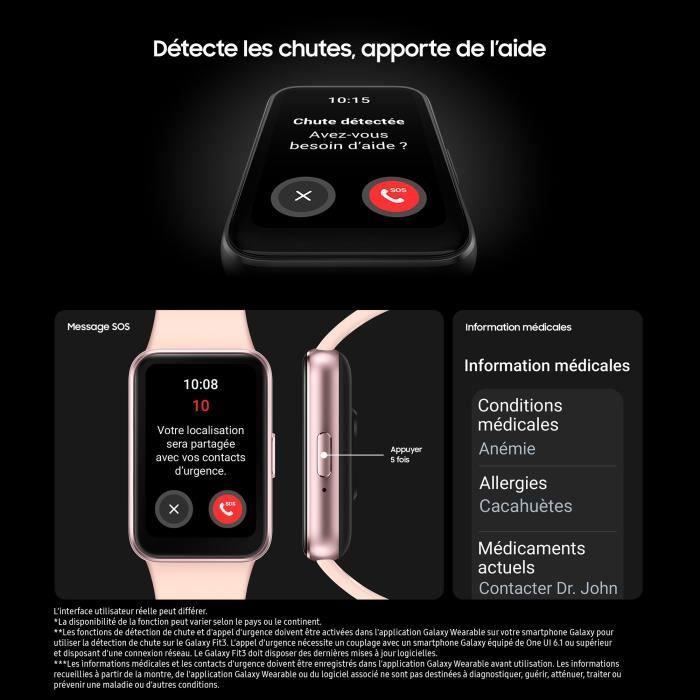 Pulseira Inteligente SAMSUNG Galaxy Fit 3 Rosa