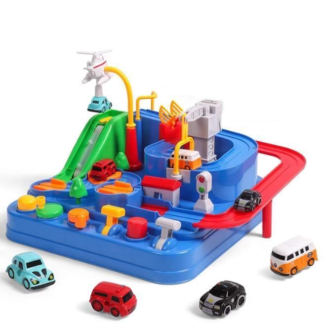 Children's Car Track, Toy Car Adventure Track, City Rescue Vehicle Toys with City Track, Montessori Educational Games