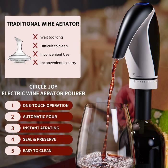 Aérateur de vin électrique décanteur Bouchon Distributeur de vin Automatique Carafe à décanter Verseur aérateur M CARAFE A DECANTER