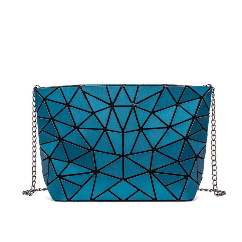 Borse a tracolla di marca da donna, piccola borsa a tracolla, borsa tote olografica da donna, borsa a tracolla geometrica luminosa con catena, pochette