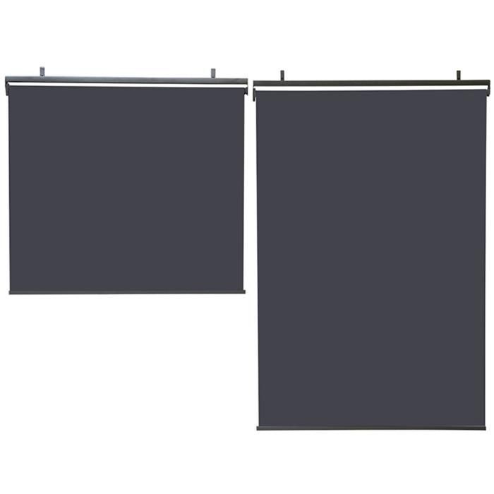 IDMARKET Juego de 2 estores enrollables de 124 x 225 cm para pérgola, color gris antracita.