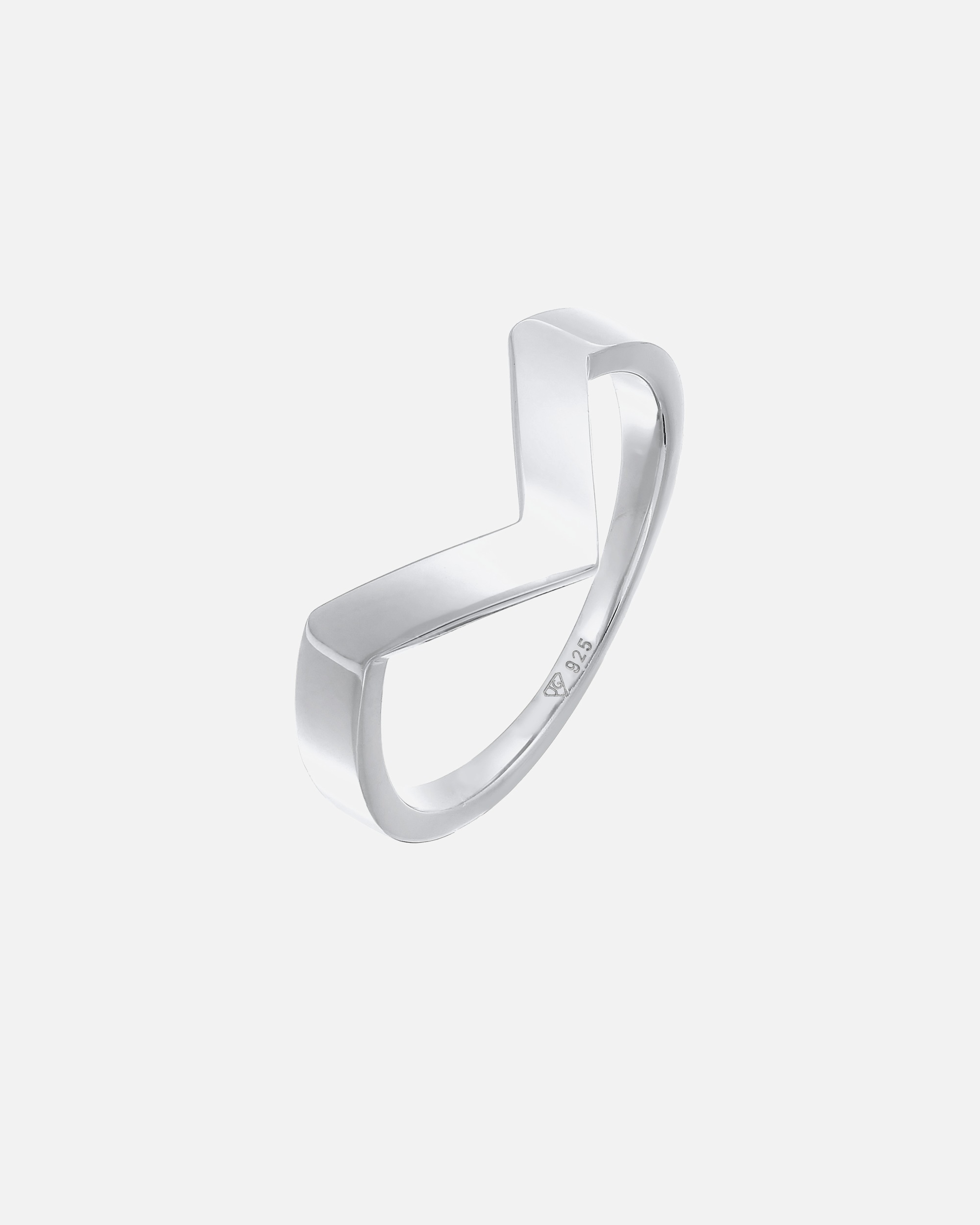 Elli PREMIUM Elli PREMIUM Bague Femmes forme V Géo Basic en argent sterling 925 rhodié