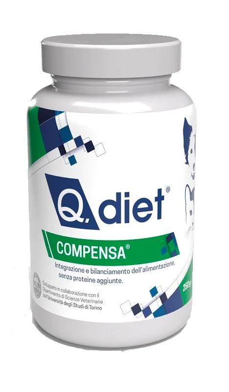VET Compensa Q Diet Suplemento alimentar vitamínico em pó 250 g Cães e gatos
