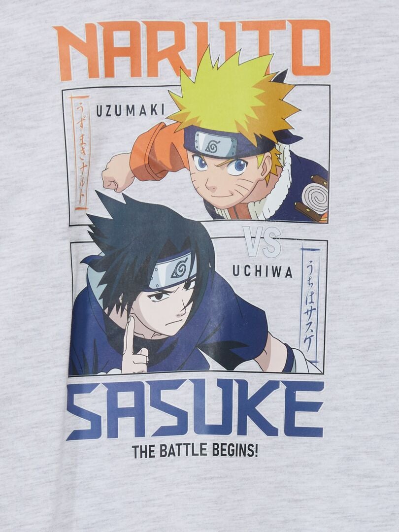 Camiseta de manga curta Naruto - CINZA