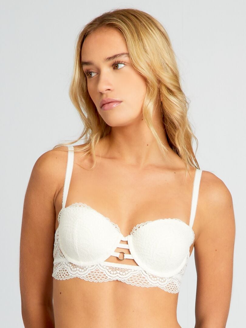 Sutiã Push-Up de Renda - BRANCO