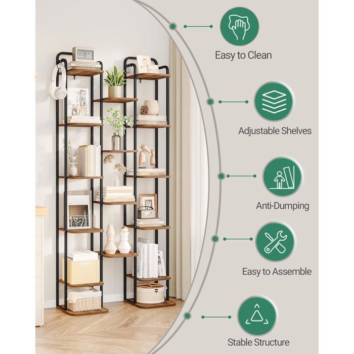 Étagère à Chaussures à 10 Niveaux, Rangement Chaussures pour Petits espaces, Meuble de Rangement Chaussures réglable, pour Entrée